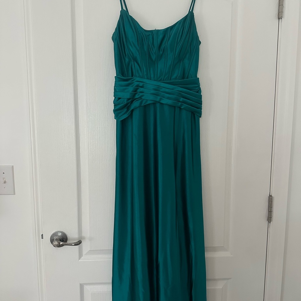 David's Bridal Teal Evening Gown